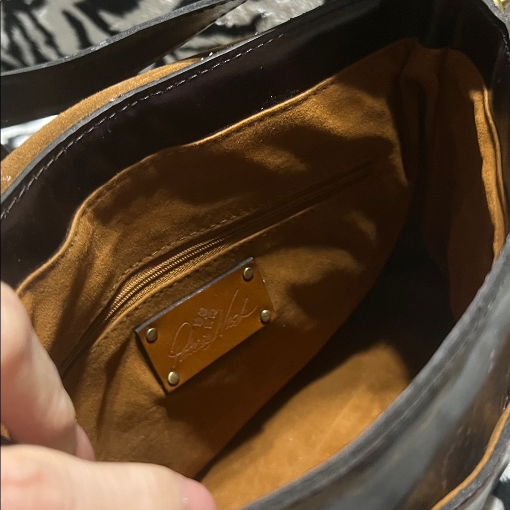 Patricia Nash Vintage Style Brown Leather Crossbody Bag - Picture 6 of 8